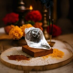 Sphatik Shankh with Swastik