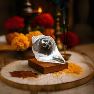 Sphatik Shankh with Swastik