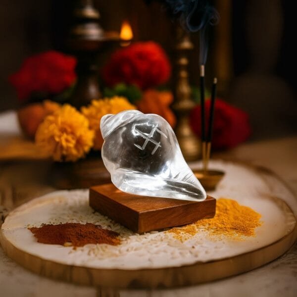 Sphatik Shankh with Swastik