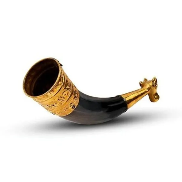 Bull Gaumukhi Shringi For Abhishek | Shringi For Rudrabhishek With Golden Nandi - 10 Inches Approx - Image 5