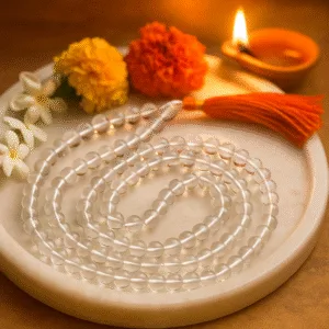 Natural Quartz Sphatik Mala