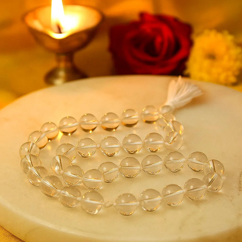 Clear Quartz Sphatik Mala