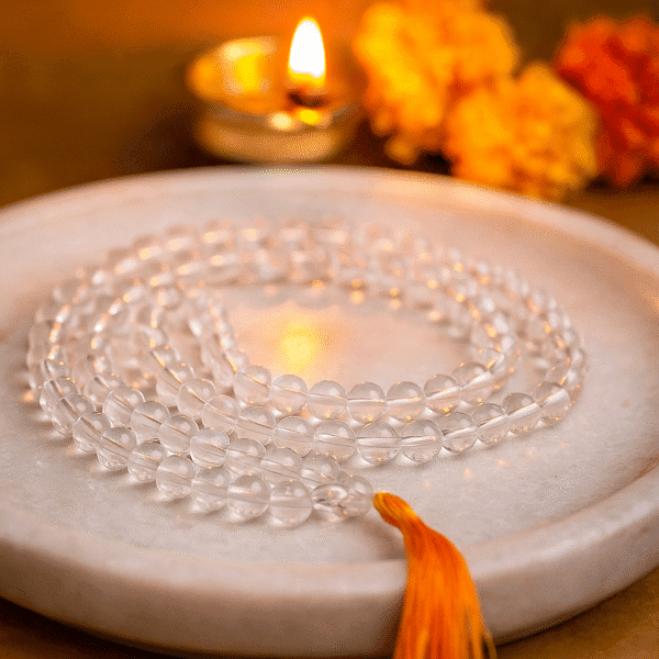 Clear Quartz Sphatik Mala