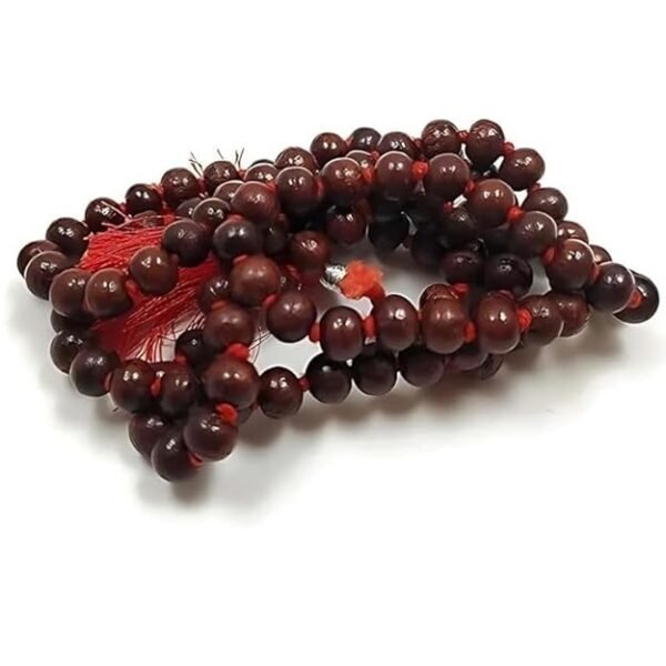 red sandalwood agate mala